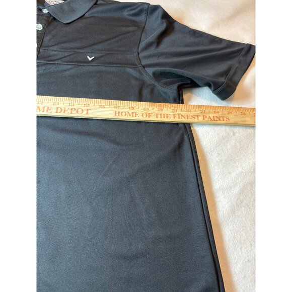 Callaway Mens Polo Shirt L Black Polyester Short Sleeve Golf Apparel - Picture 7 of 11